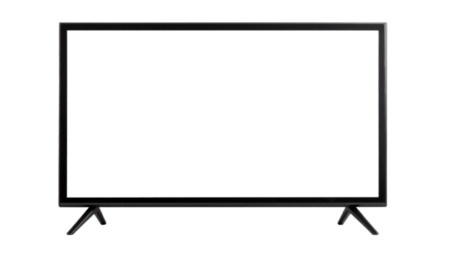 Modern flat screen television on a stand.