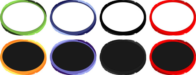 Grunge banners, isolated on transparent background, PNG elements