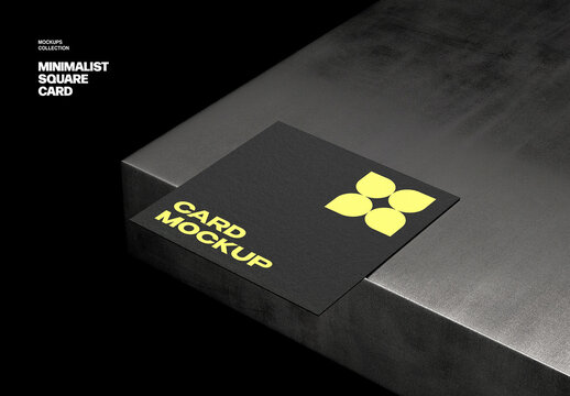 Rough Paper Square Card Mockup