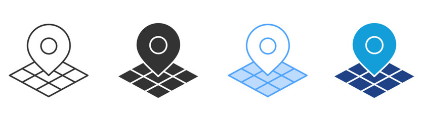 Land Icon Set Multiple Style Collection