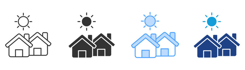 Residential Icon Set Multiple Style Collection