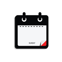 calender icon, sunday icon with white background
