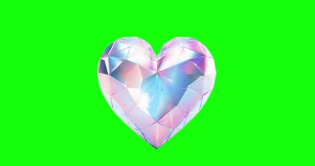 pink heart loop animation gif on green background - Powered by Adobe