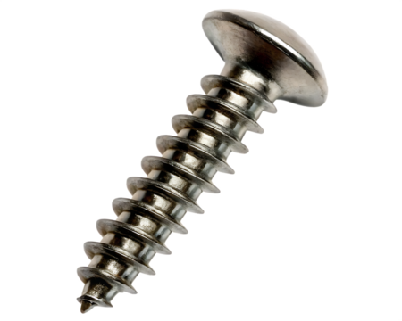  a close up image of a metallic screw showcasing isolated on white background PNG, AI GENERATED
