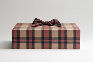 Plaid Present with Bow Tie A Celebration in Texture and Pattern Gift Wrapped in Style and