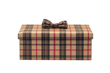 Plaid Gift Box with Bowtie Stylish Present Festive Celebration Special Occasion Surprise Elegant