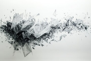 Shattered dreams abstract art explosion monochrome artwork despair disintegration chaos destruction