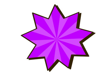 紫色のスターバースト風吹き出しのベクターイラスト