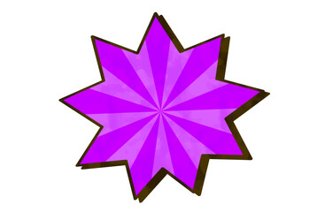 紫色のスターバースト風吹き出しのベクターイラスト　水彩風