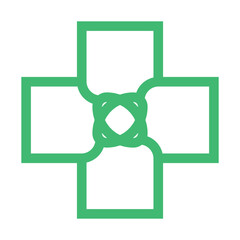 cross medical overlay logo design vector sign