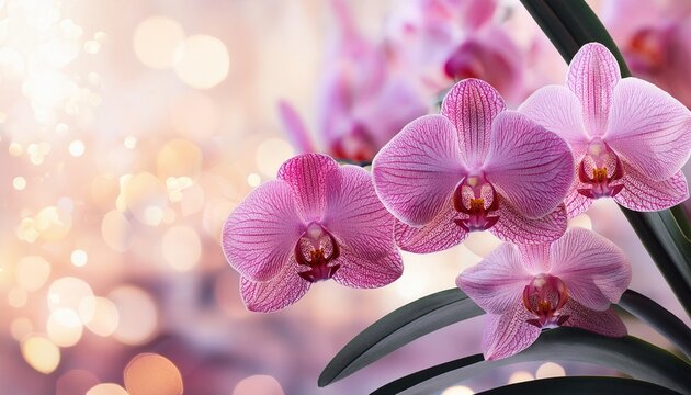orquideas rosa elegantes com fundo moderno bicolo