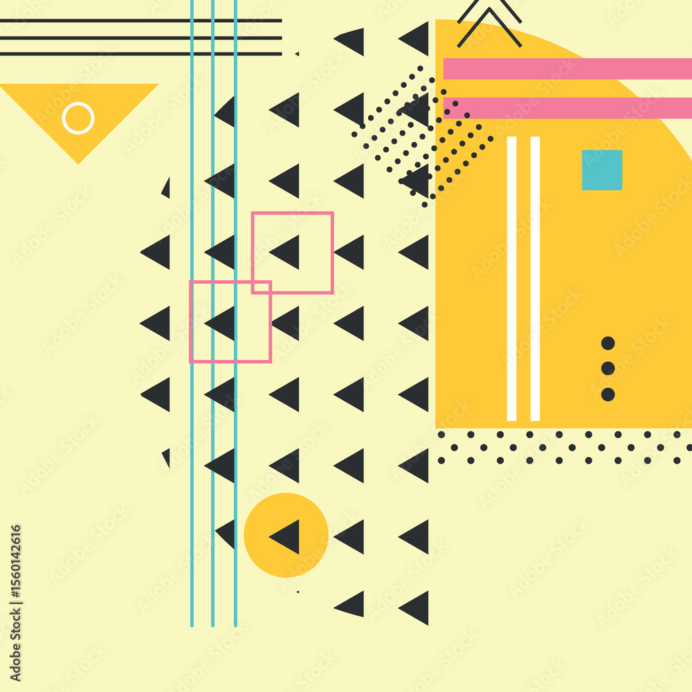 Poster off white color with triangle abstruct design
