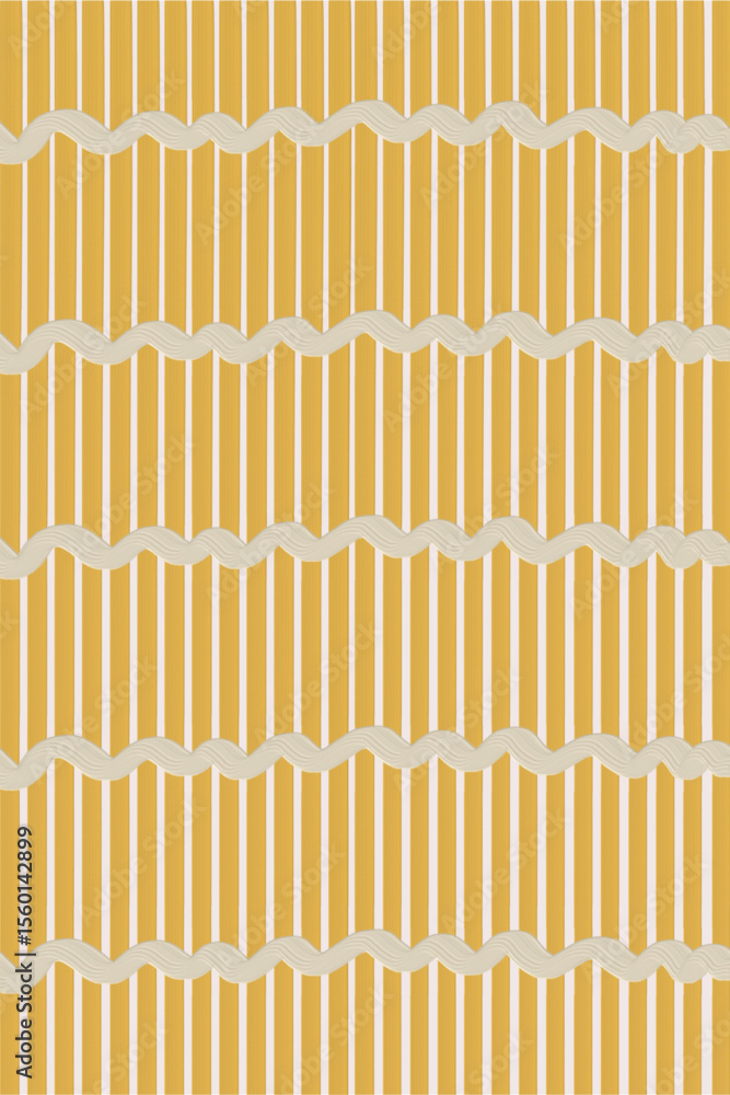 Poster simple but dimensional repeated geometric patterns using yellow and white as the primary colors and 