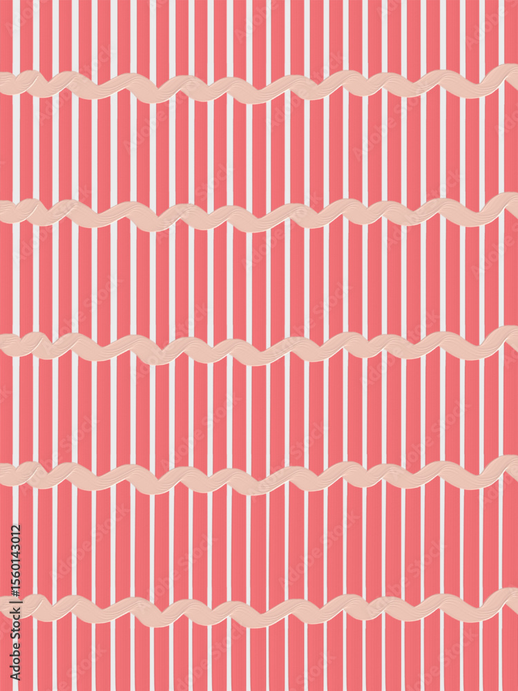 Poster patterns using red and pink and white tones as the main colors and there is a light pink and orange 