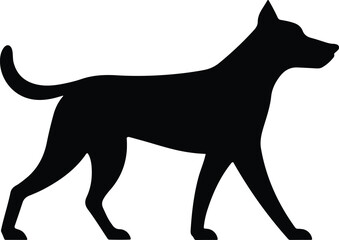 Dog Walker Silhouette on White Background
