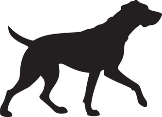 Dog Walker Silhouette on White Background
