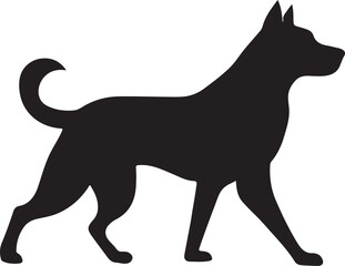 Dog Walker Silhouette on White Background
