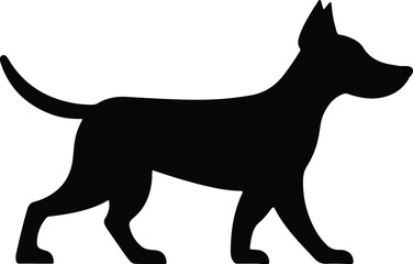 Dog Walker Silhouette on White Background
