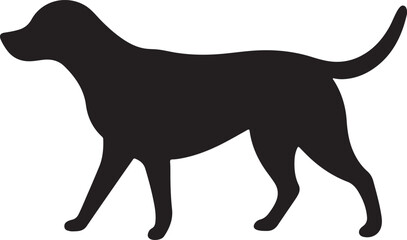 Silhouette of Dog Walking for Logo Design