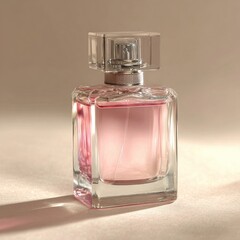 Perfume on a beige background.
