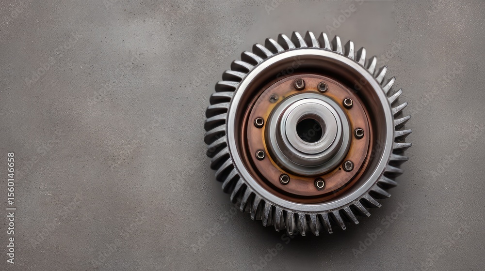 Poster high-resolution image of a precision mechanical gear component on a neutral background ideal for ind