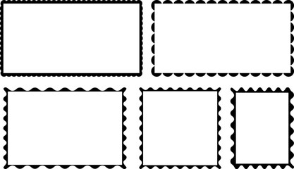  frames zigzag edge line shapes. scalloped frames. Wiggly squiggly curvy wavy scalloped edge. Geometric zig zag wavy edge stickers
