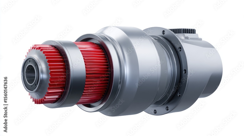 Poster high-performance engine component with red air filter, showcasing modern design and engineering exce