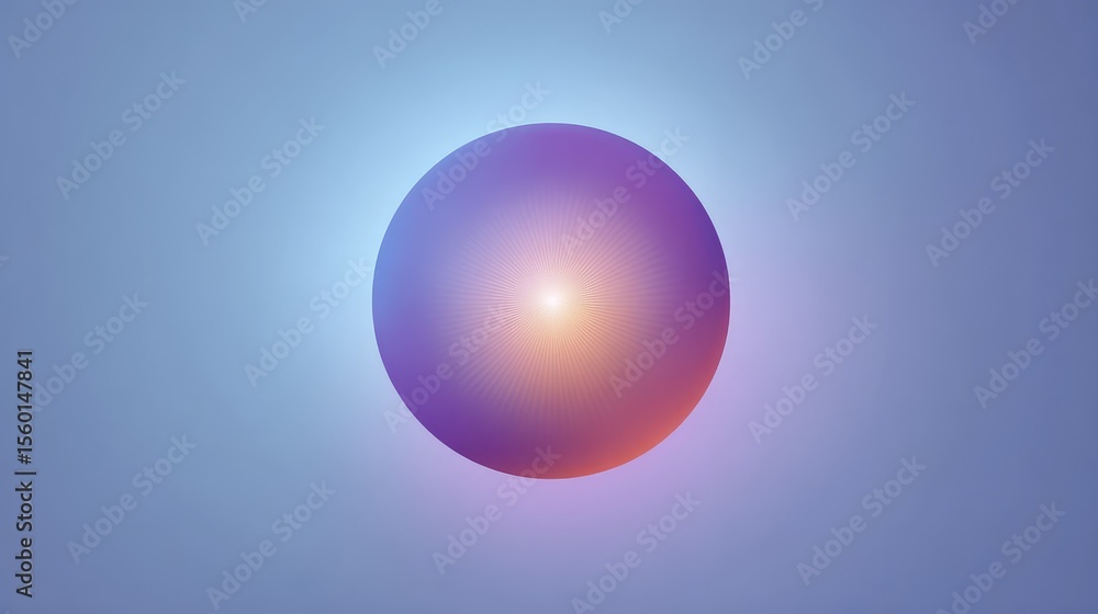 Aufkleber abstract vibrant sphere with gradient colors representing depth and illumination in a modern artisti