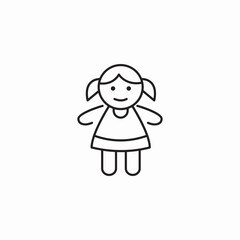 doll toy icon sign vector