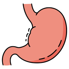 full stomach flat color vector illustration template design