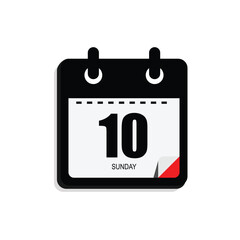 calender icon, 10 sunday icon with white background