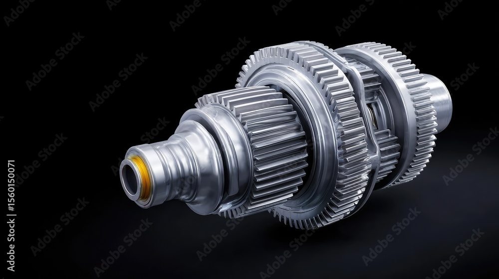 Poster precision engineered gear assembly showcasing intricate mechanical design and performance-enhancing 