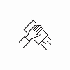surface wipe icon sign vector