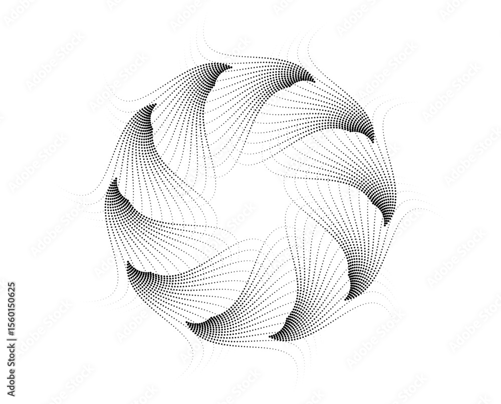 Poster black and white vector illustration of a leaf. design element wave lines guilloche curve line backgr