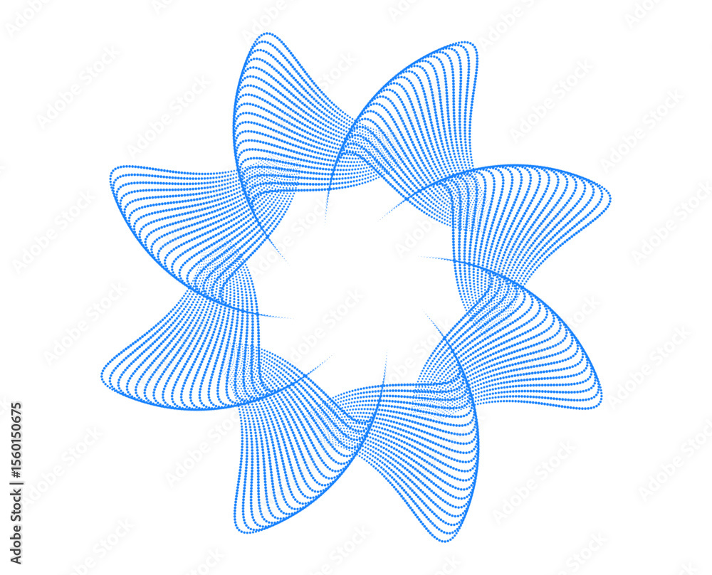 Poster vector illustration of a flower. design element wave lines guilloche curve line background circle fo
