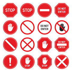 Various Stop Signs Collection