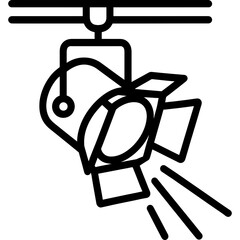 Theater stage lights outline icon vector