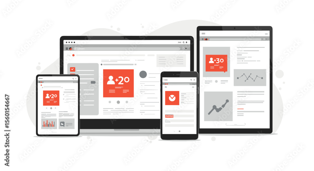 Poster responsive web design vector illustration for digital marketing and ui concepts