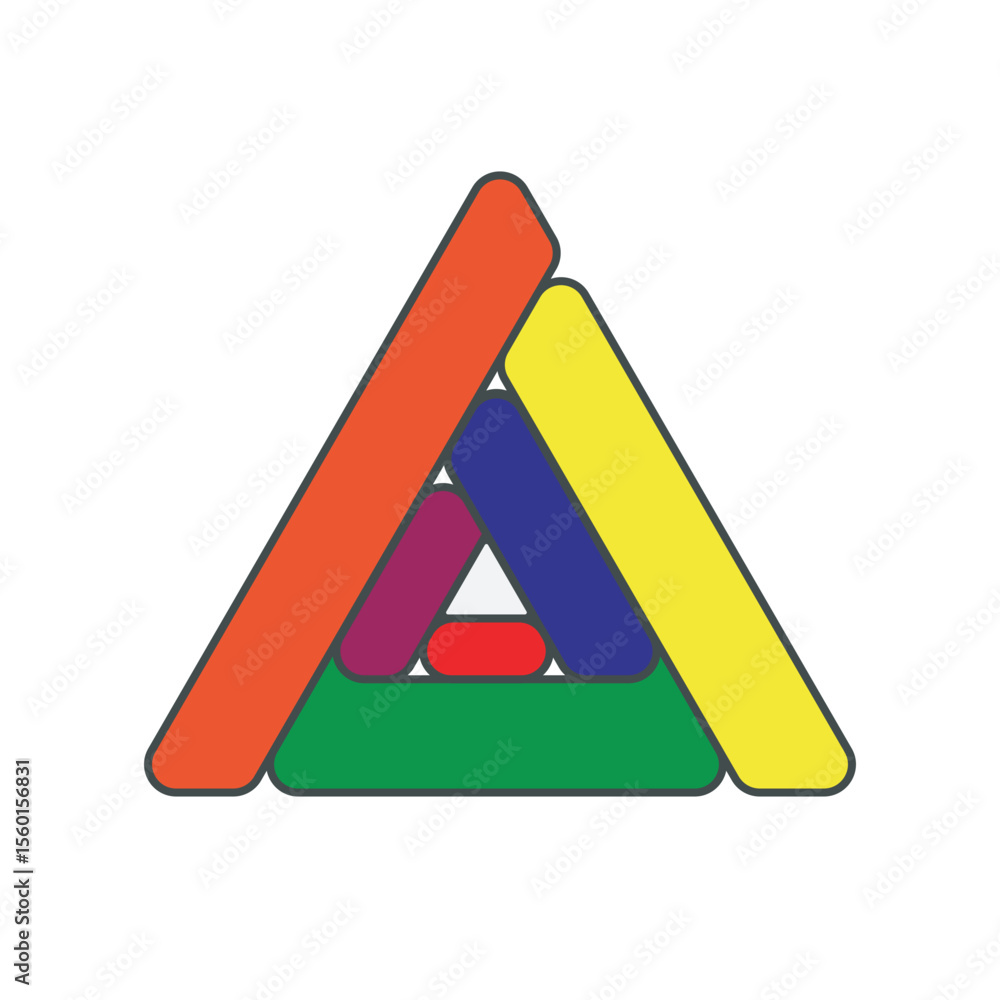 Fototapete abstract color gradient penrose triangle pattern collection