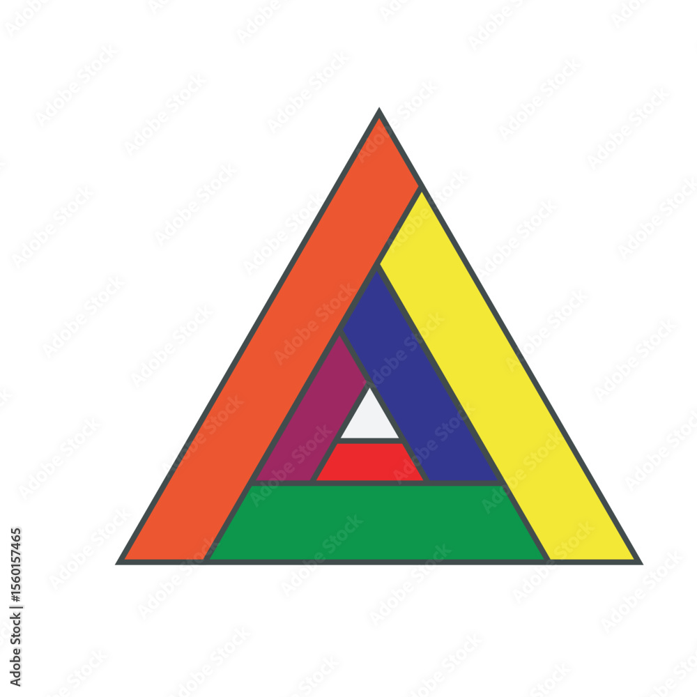 Fototapete abstract color gradient penrose triangle pattern collection