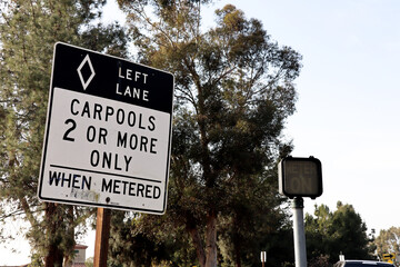 Carpool Left Lane Sign – 2 or More Occupants Only