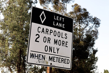 Carpool Left Lane Sign – 2 or More Occupants Only