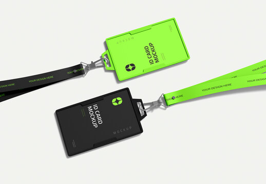 Professional ID Card Mockup with Lanyard