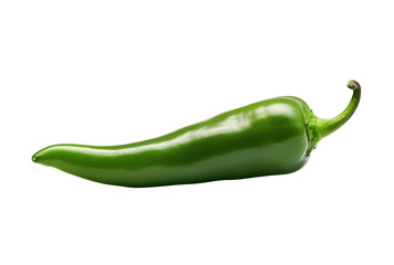 Fresh green jalapeño pepper glistens against a dark background transparent PNG, isolated...