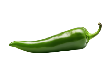 Fresh green jalapeño pepper glistens against a dark background transparent PNG, isolated background 