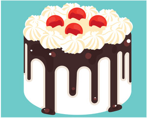 Delicious Chocolate Drip Cake with Whipped Cream and Cherries