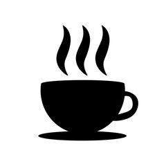 Coffee cup with smoke icon. Coffee cup silhouette