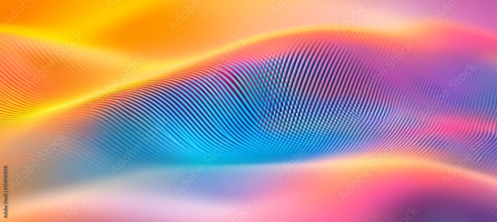 Poster abstract dynamic waveforms with vibrant gradients and fluid motion in modern digital art background