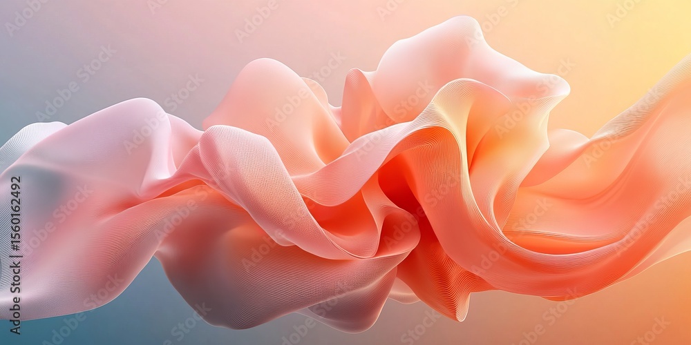 Poster delicate light peach wave texture pattern background with monochromatic colors for abstract design