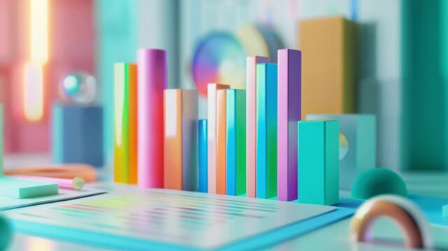 3d financial and Stock market icon Chart Analysis 4K Videos